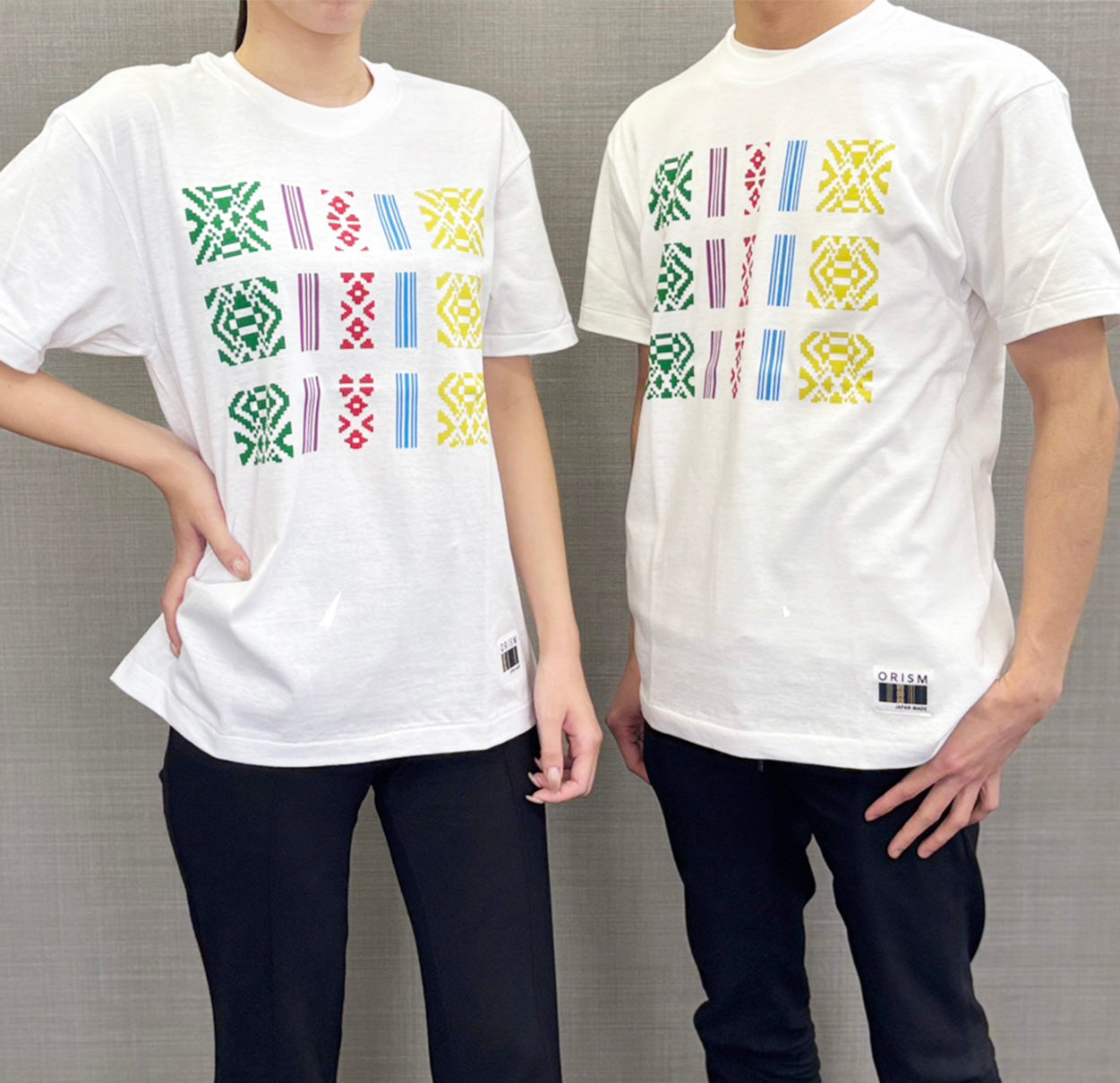 カラー献上柄入り日本製T-SHIRTS 白