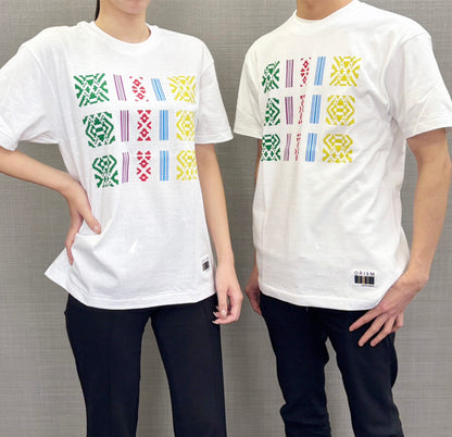 カラー献上柄入り日本製T-SHIRTS　白