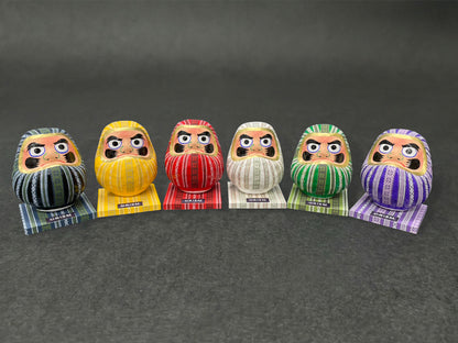 博多献上柄和紙装飾だるま(博多織ワッペン付台座セット)