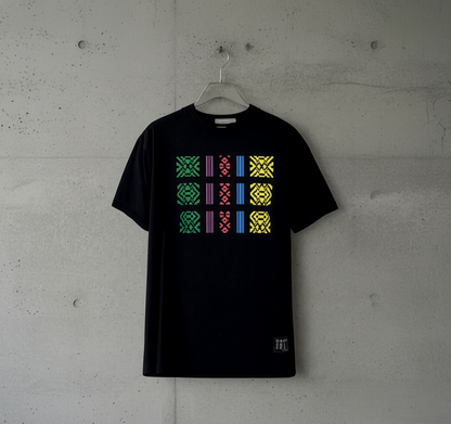 ORISM × 久米繊維工業　日本製 献上柄T-SHIRTS　（黒・カラー）