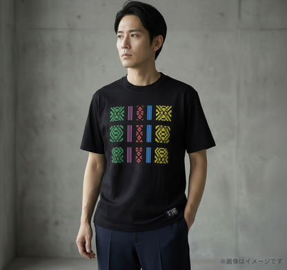 ORISM × 久米繊維工業　日本製 献上柄T-SHIRTS　（黒・カラー）