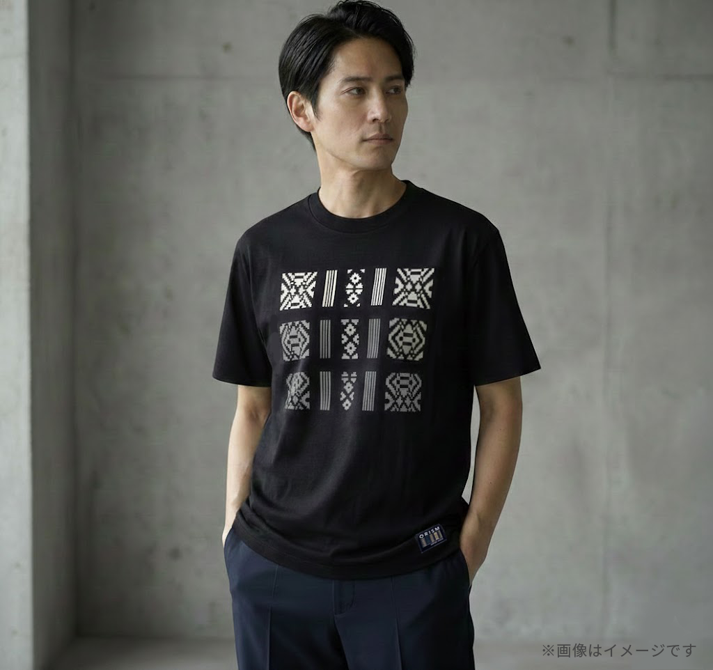 單色日本製造印花圖案T卹（黑色）