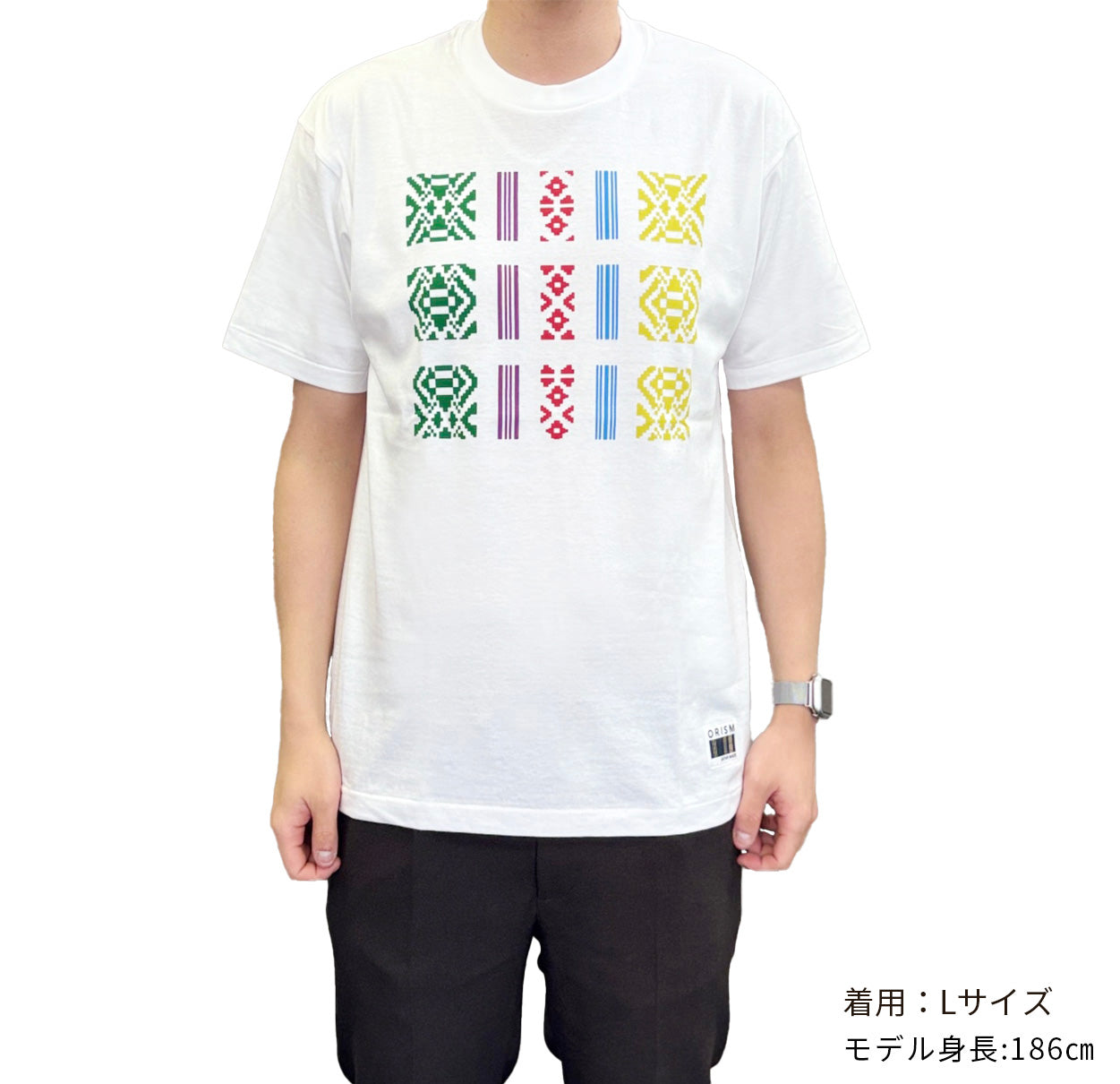 カラー献上柄入り日本製T-SHIRTS　白