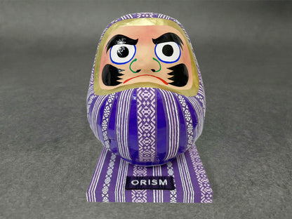 博多献上柄和紙装飾だるま(博多織ワッペン付台座セット)