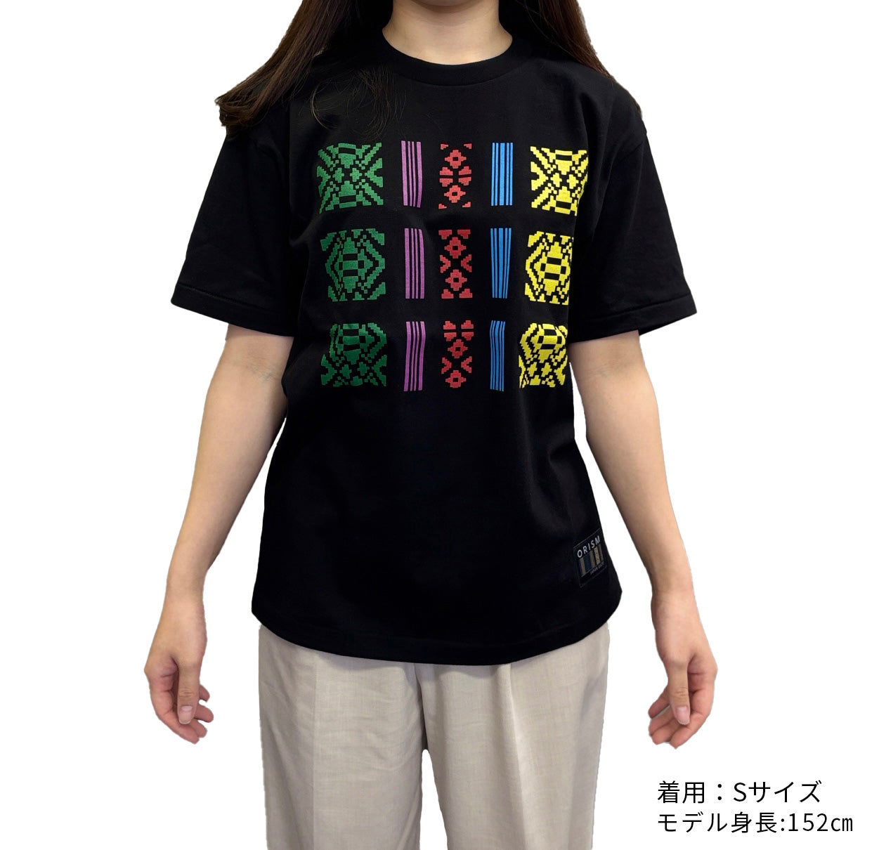 カラー献上柄入り日本製T-SHIRTS　黒