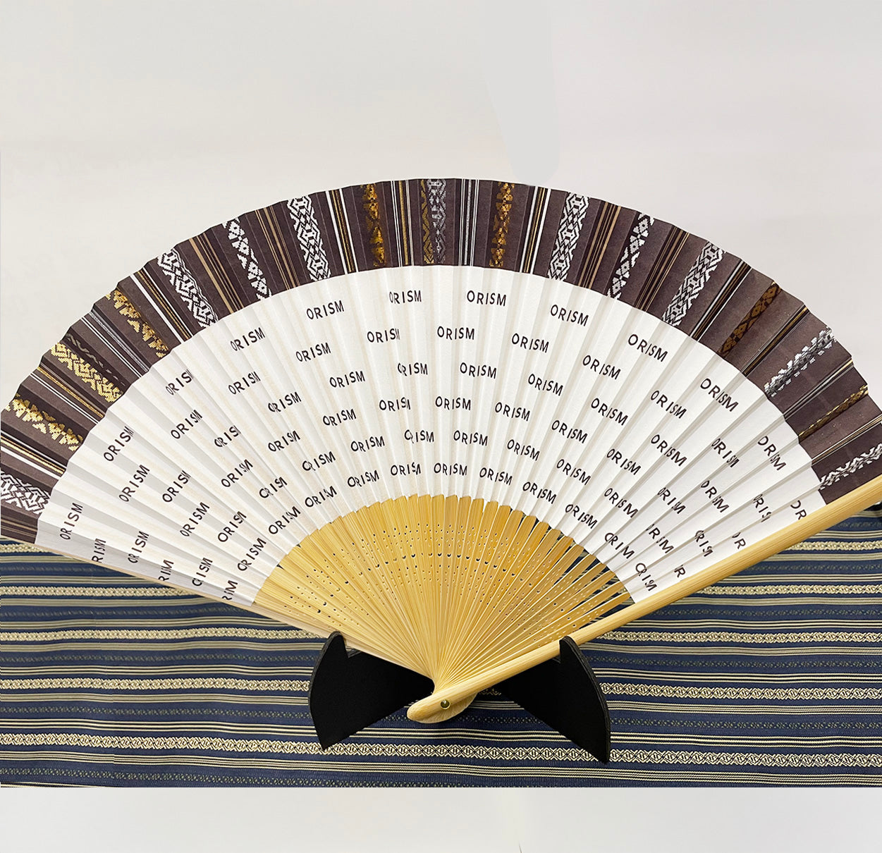 博多献上柄縁取りロゴ扇子