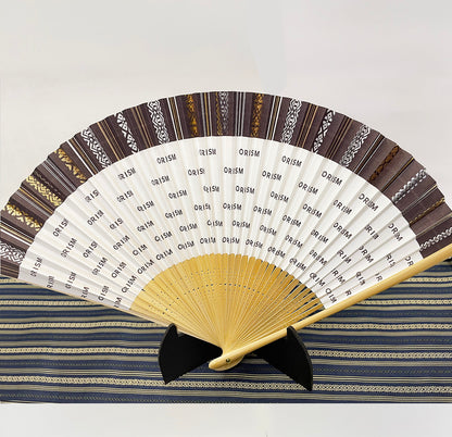 博多献上柄縁取りロゴ扇子
