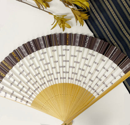 博多献上柄縁取りロゴ扇子