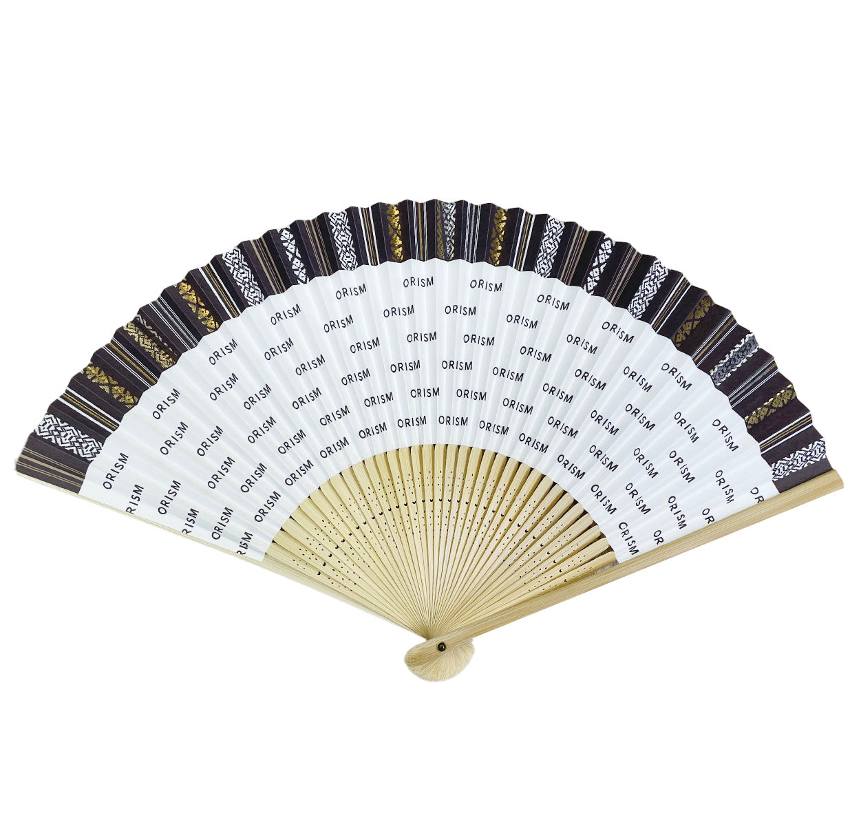 博多献上柄縁取りロゴ扇子