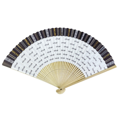 博多献上柄縁取りロゴ扇子