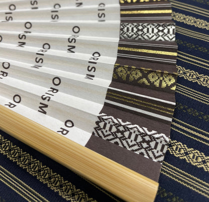 博多献上柄縁取りロゴ扇子