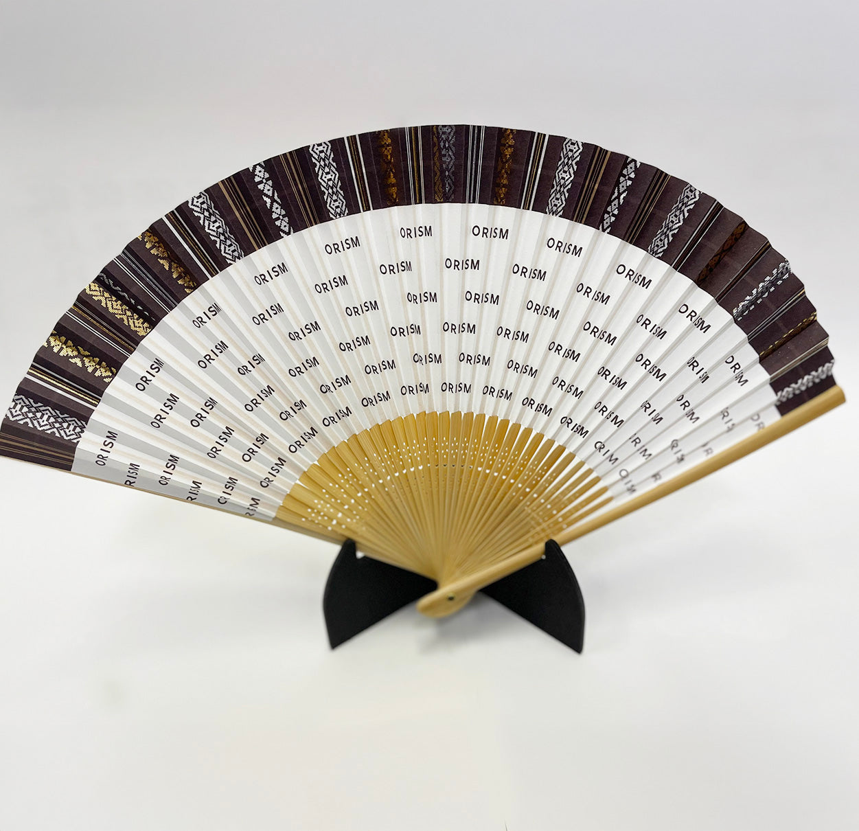 博多献上柄縁取りロゴ扇子