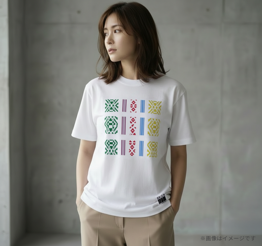 ORISM × 久米繊維工業　日本製 献上柄T-SHIRTS　（白・カラー）